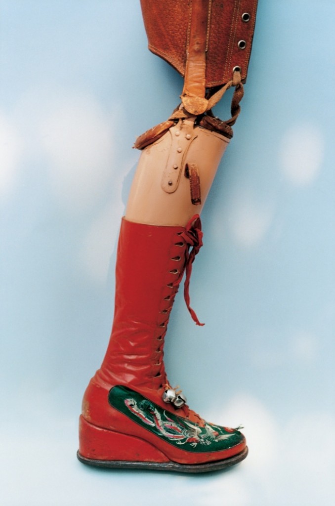 Frida designed She designed this prosthetic leg after her leg was amputated in 1953, Photo: Ishiuchi Miyako