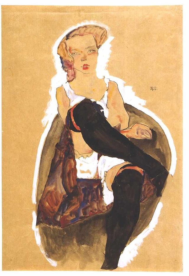 Semi-nude Reclining (1911), Egon Schiele