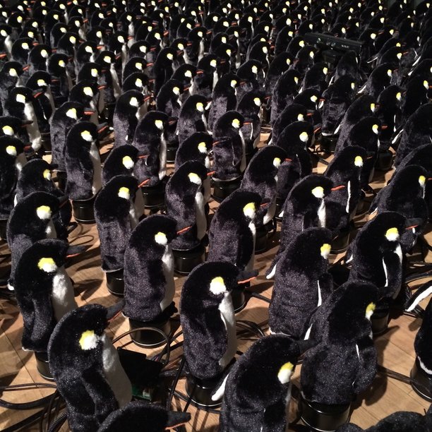 Details of Penguins Mirror, (2015), Daniel Rozen, Photo: Jenny Held, Robot Penguins