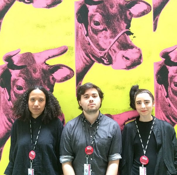 Carolyn, Giampaolo, Athena from The Department of Media and Performance Art, Photo courtesy of Instagram: @momalocal2110