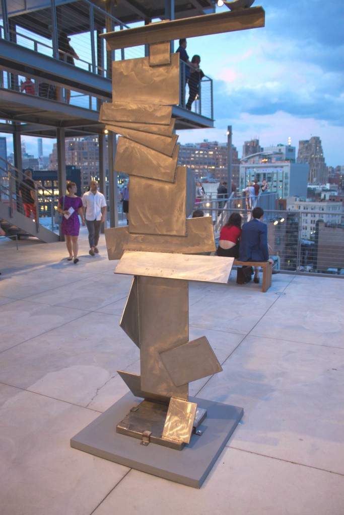 Outside sculpture by David Smith named Lectern Sentinel at the new Whitney Museum in New York City