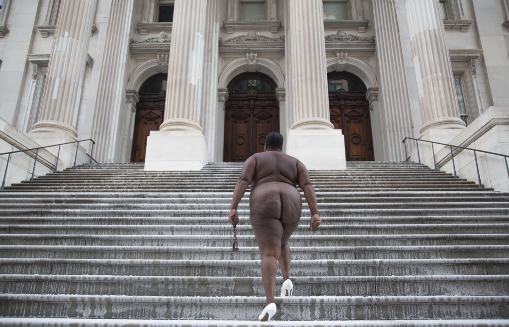 "Over My Dead Body" (2013), Nona Faustine, New York City Hall