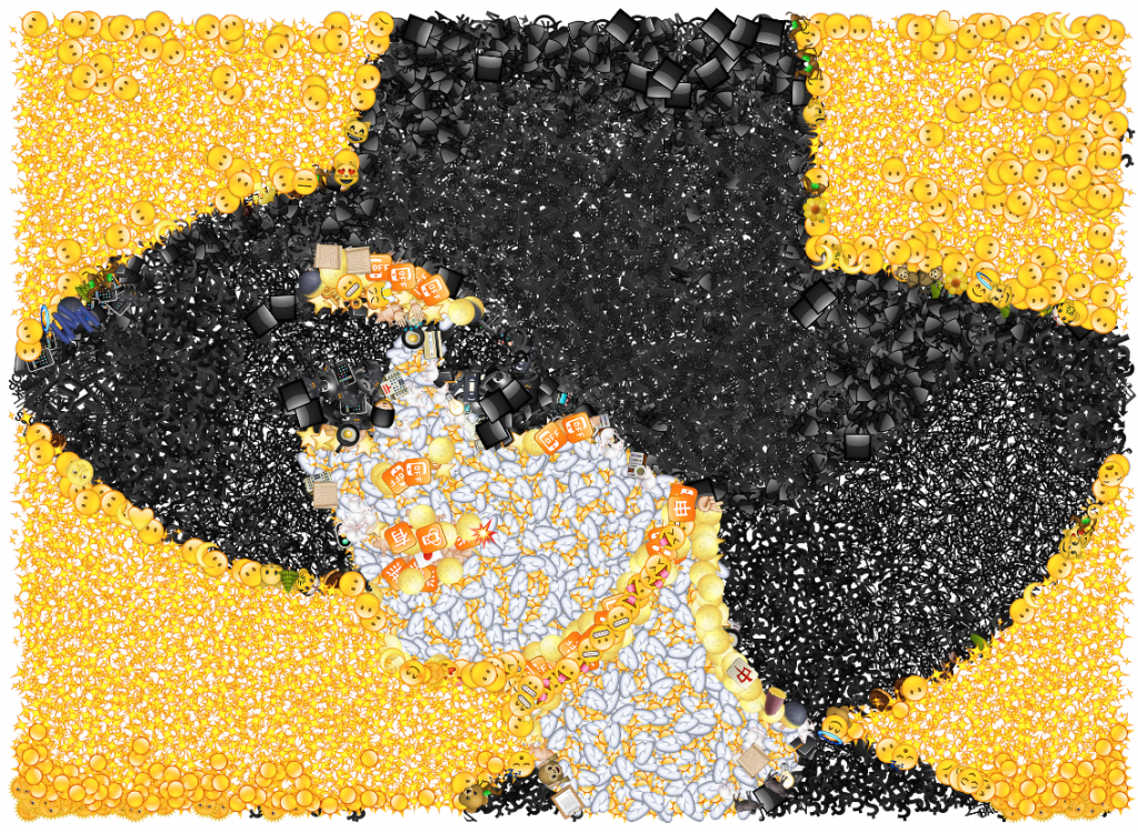 Ulla in Black Hat (2012), Alex Katz, Emoji Mosaic