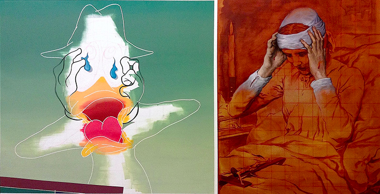 Daffy Duck with "The Ecstatic Virgin Anna Katharina Emmerich"by Gabriel von Max, 2015, Chason Matthams