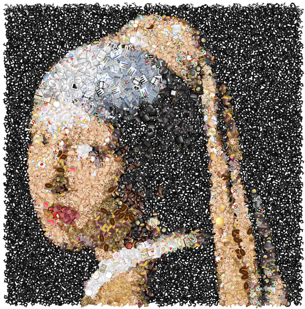 Girl With A Pearl Earring, Jan Verme, Emoji Mosaic