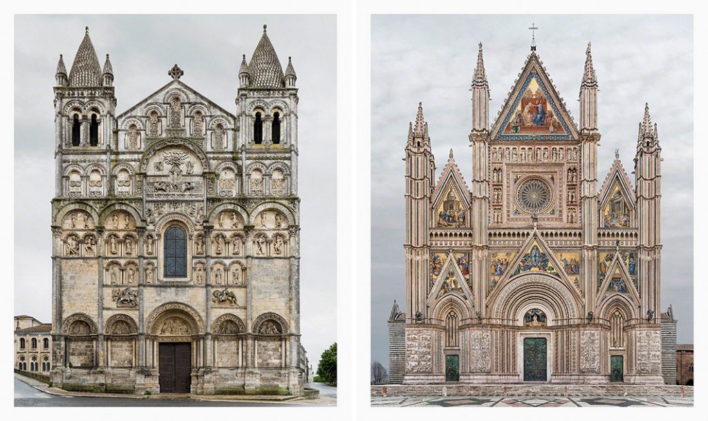 Left: Angoulème, Cathédrale Saint-Pierre, 2013–14. Right: Orvieto, Duomo di Santa Maria Assunta, 2006–14.
