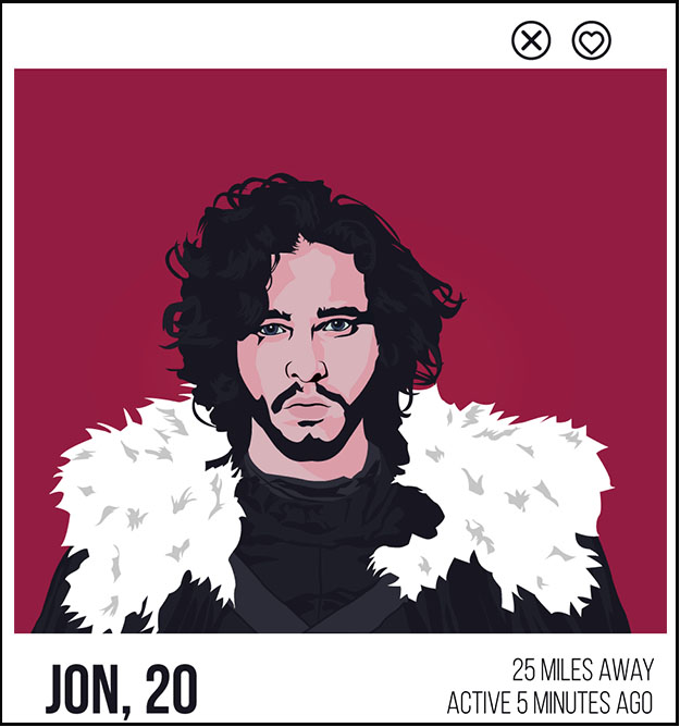 Fake Tinder Profiles GIF - Jon from Game of Thrones 