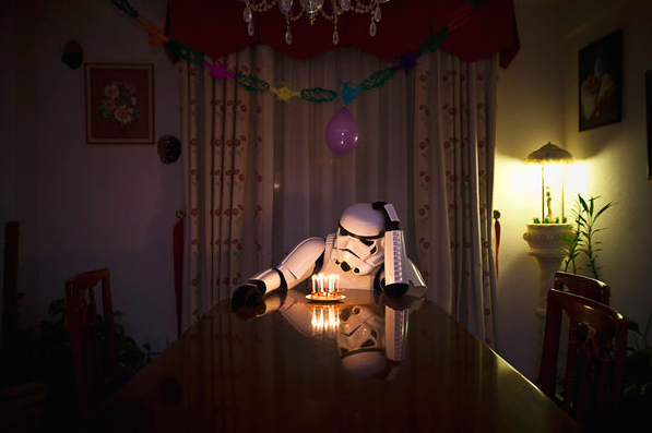 Stormtroopers celebrating birthday alone by Jorge Pérez Higuera