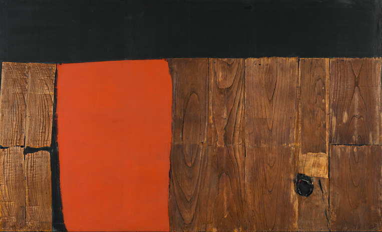 Post-War Artist Alberto Burri artwork titled Grande legno e rosso