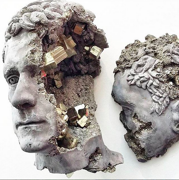 Perrotin Gallery's headache sculpture by Daniel Arsham at Paris FIAC 