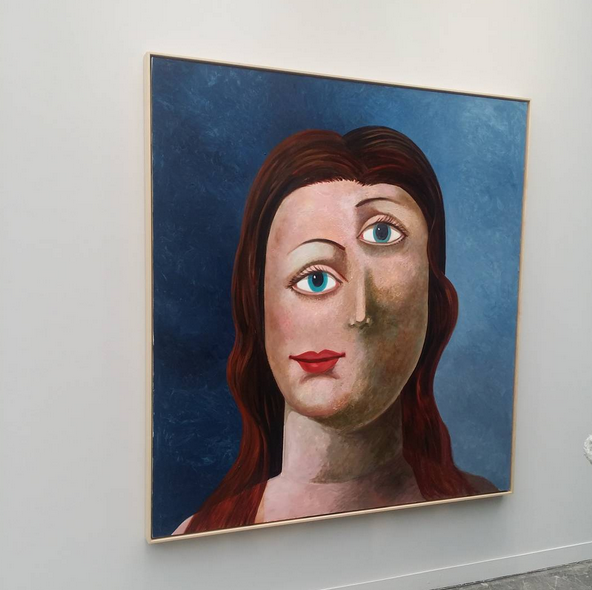 Sprüth Magers Gallery's bipolar face portrait by George Condo at Paris FIAC