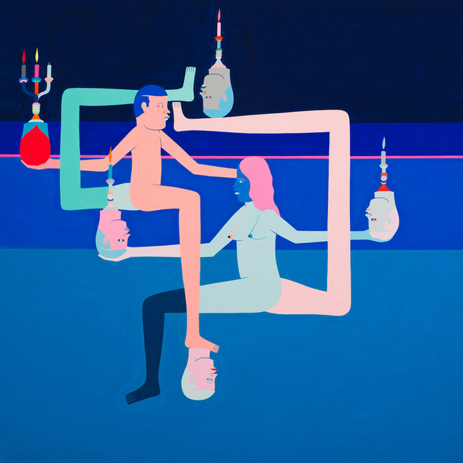 Four Heads (blue) (2015), Richard Colman