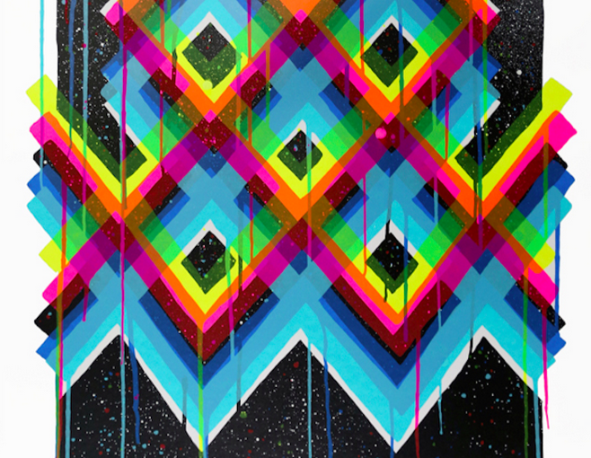 Detail of Multiverses (2014), Maya Hayuk