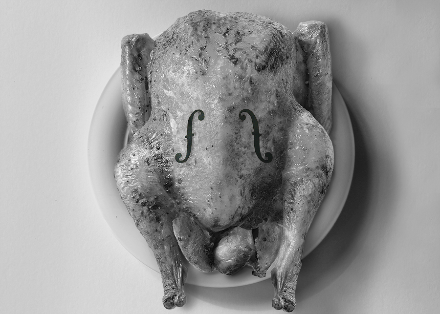 Thanksgiving Dinner Plate of Man Ray inspired artwork by Hannah Rothstein 