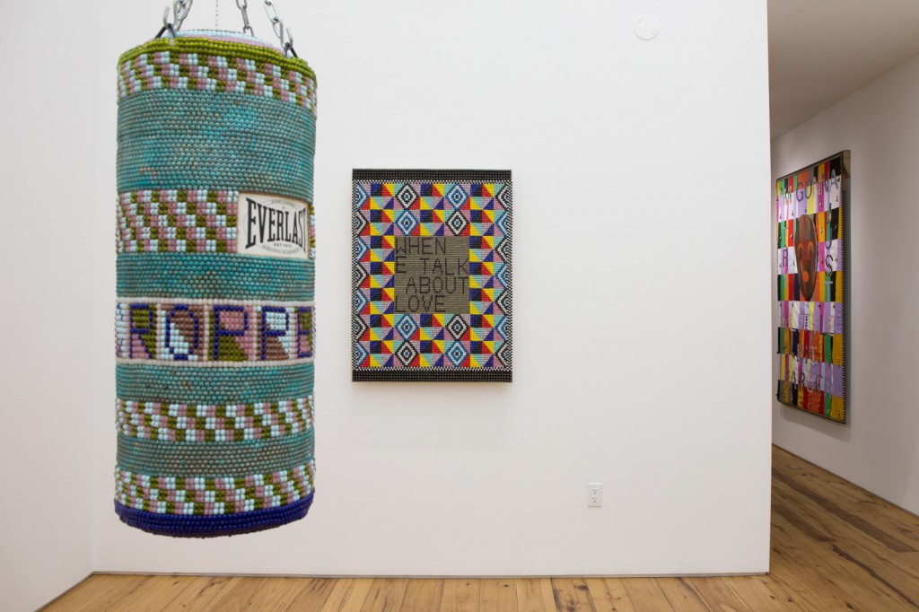 Installation view of Jeffrey Gibson at Marc Straus Gallery