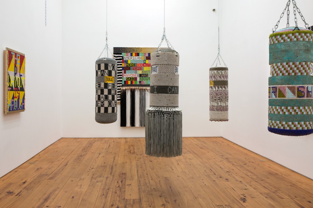 Installation view at Marc Straus Gallery of Jeffrey Gibson Exhibition 