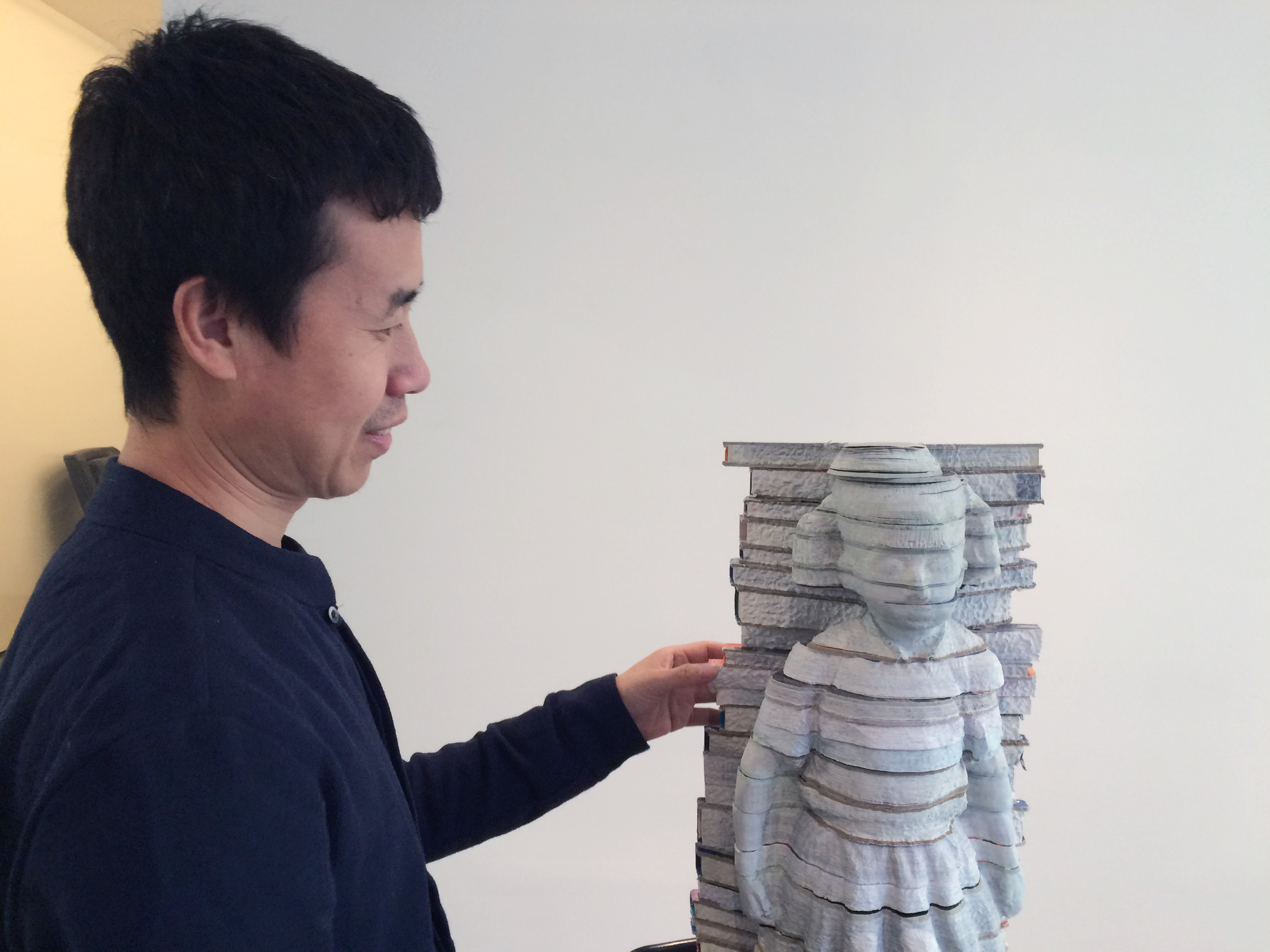 Chinese Artist Li Hongbo's textbook sculpture display